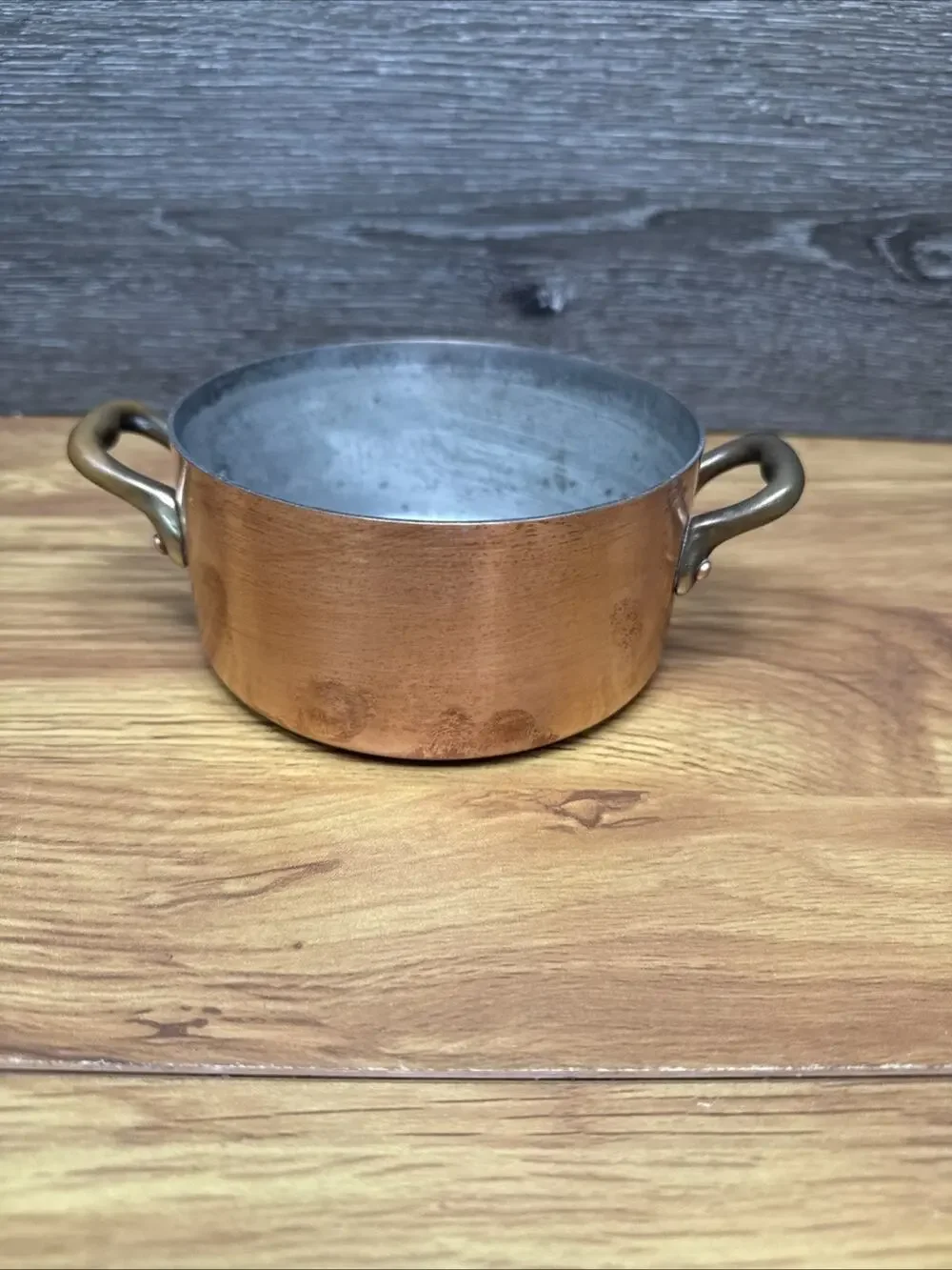 Vintage French Copper Saucepan Tin Lined 1.5mm Cookware 3/4 Qt